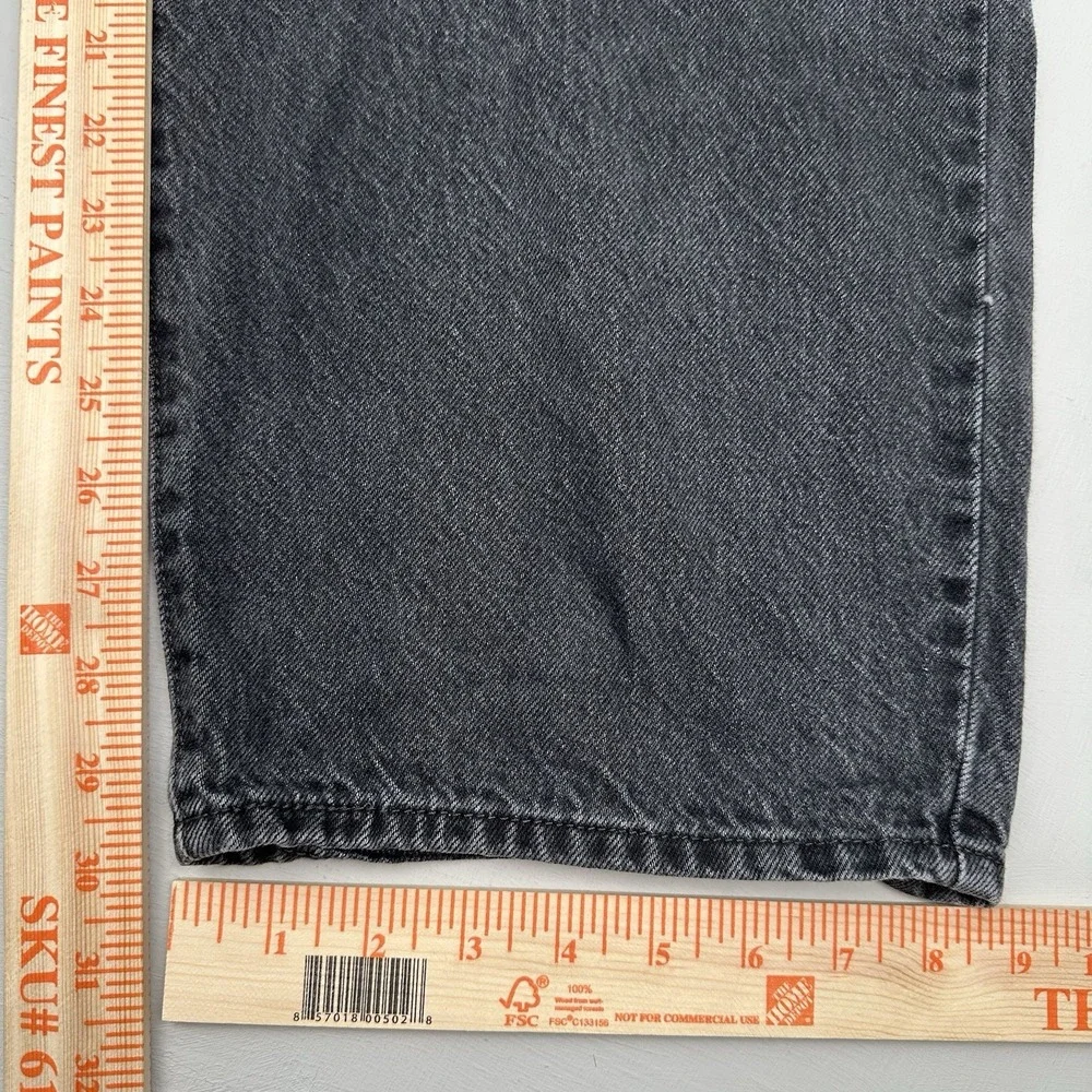 Levi's Premium Baggy Dad Jeans Women 30x30 Black 100% Cotton Big E Wide Leg